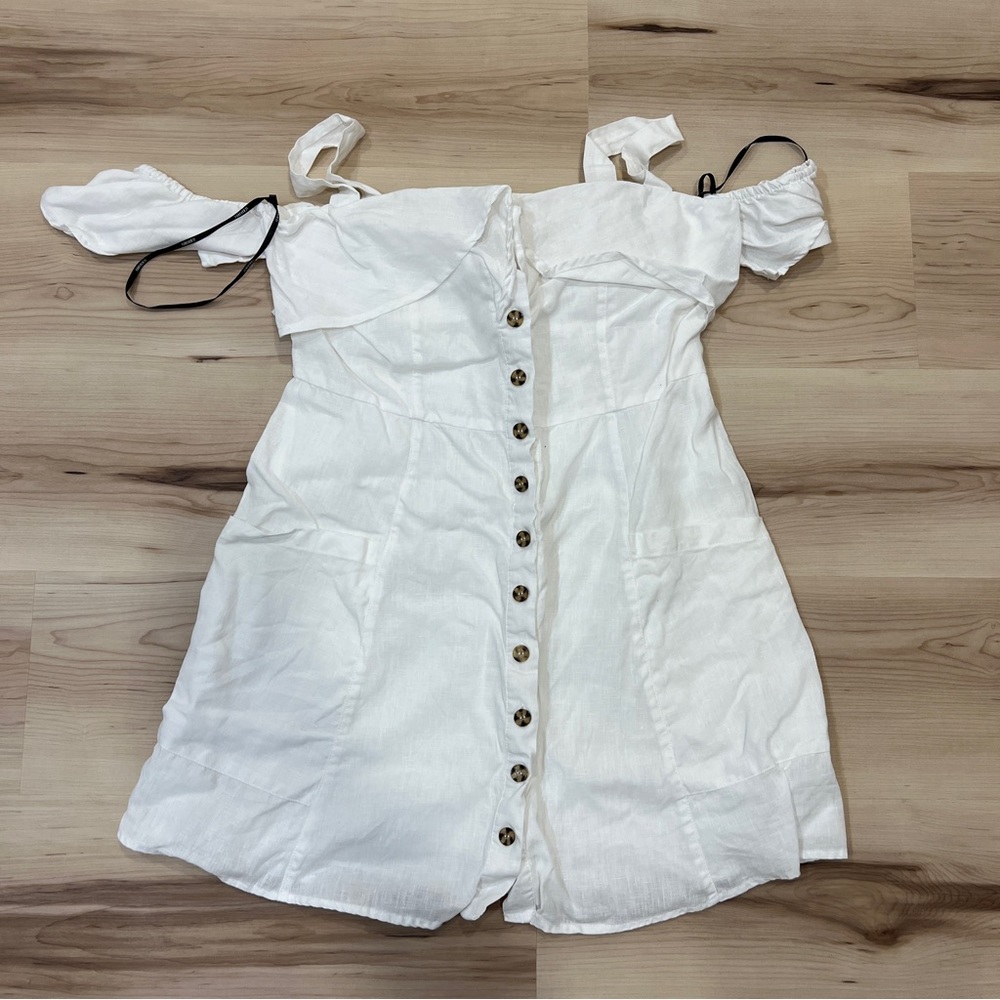 Forever 21 Linen Beach Dress White